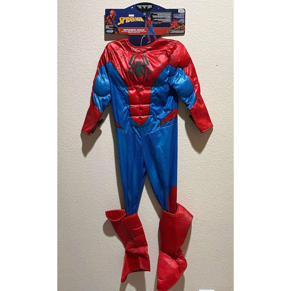 Marvel Spider-Man Deluxe Muscle Jumpsuit Costume | Small (5-6) | NEW